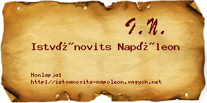 Istvánovits Napóleon névjegykártya